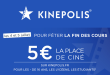 Jeudi 04 et vendredi 05 juillet 2024, Kinepolis propose des places de cinéma à 5€ pour les jeunes de -16 ans, lycéens et étudiants